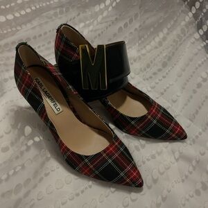 Karl Lagarfeld Red Plaid pattern pumps